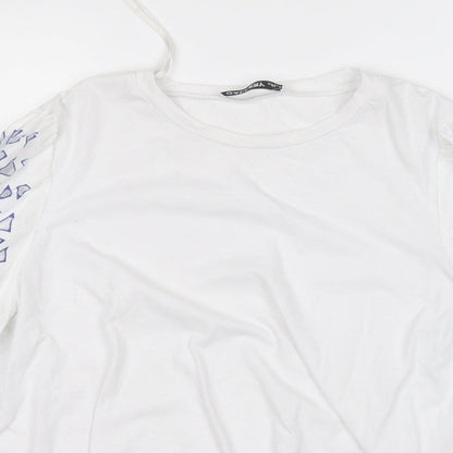 Womens UK Size M Gallery White Basic Polo