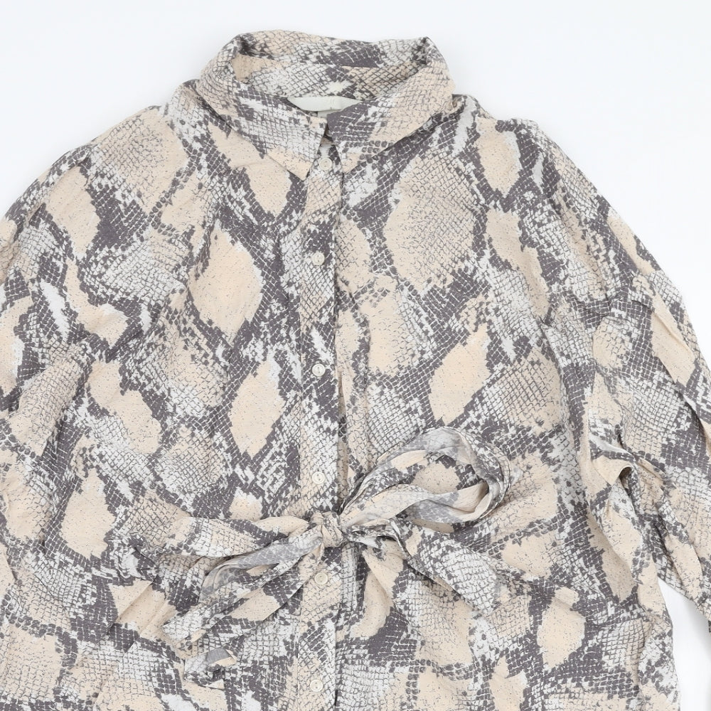 Womens UK Size S H&M Beige Basic Blouse