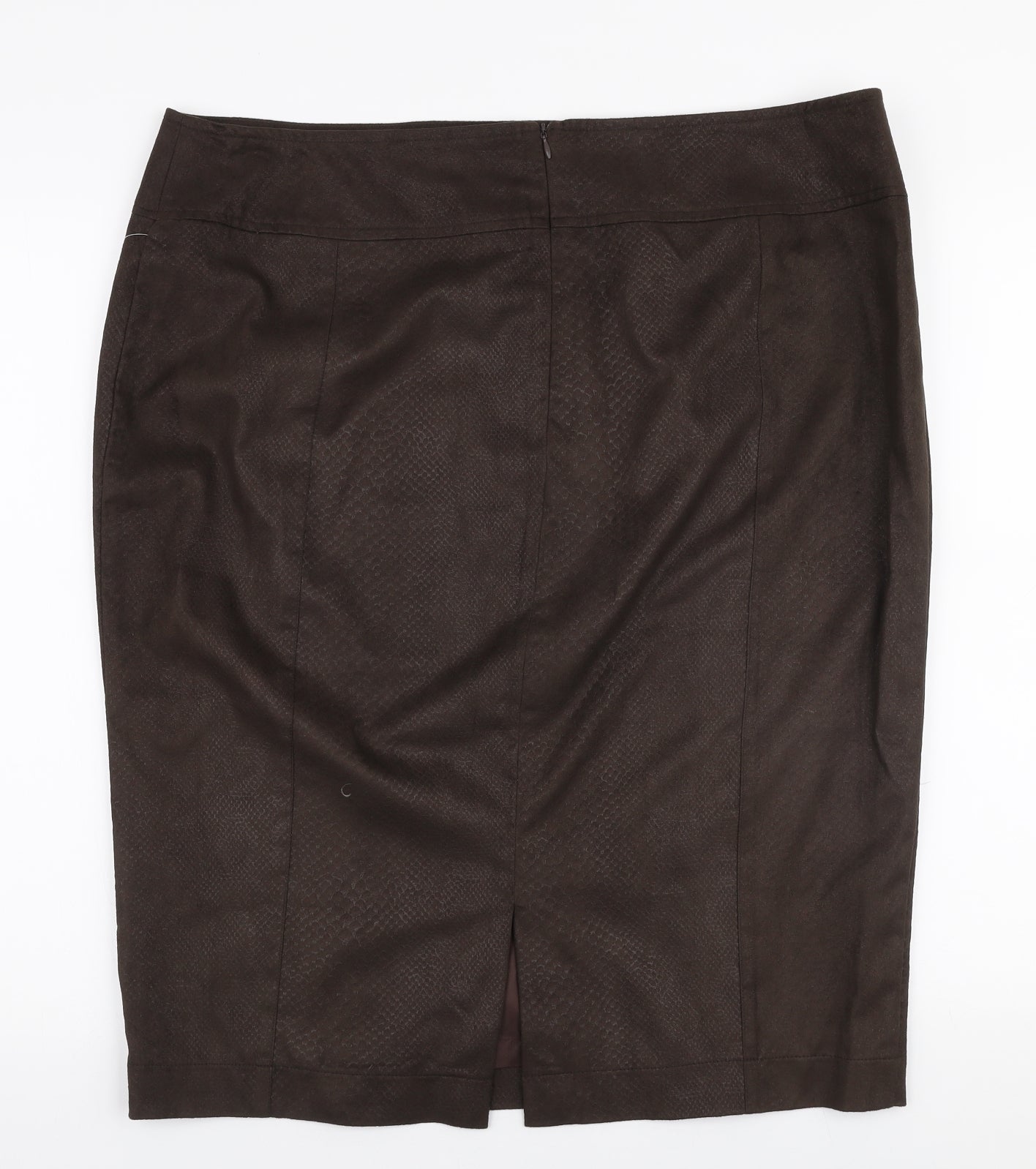 Jean MARC Philippe Womens Brown  Polyester A-Line Skirt Size 39 in   Zip - Suede