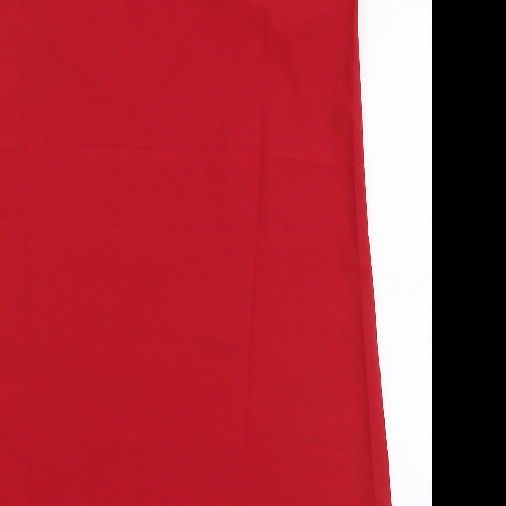Yoins Womens Red  Polyester Camisole Blouse Size S Round Neck