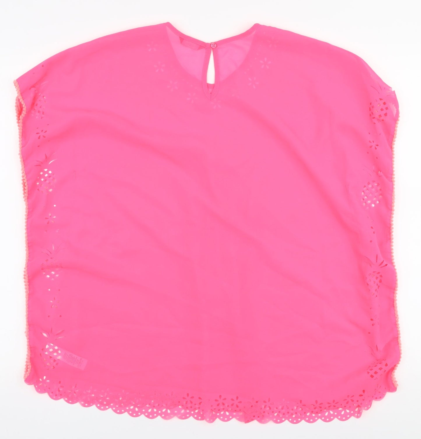George Girls Pink  Polyester A-Line  Size L  Round Neck Pullover - beach cover up