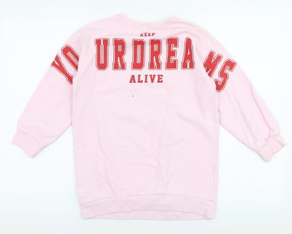 George Girls Pink  Cotton Pullover Sweatshirt Size 9-10 Years  Pullover