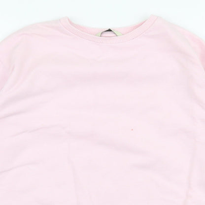 George Girls Pink  Cotton Pullover Sweatshirt Size 9-10 Years  Pullover
