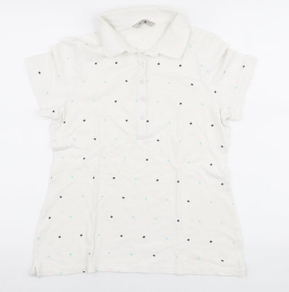 Womens UK Size S Marks and Spencer White Basic Polo