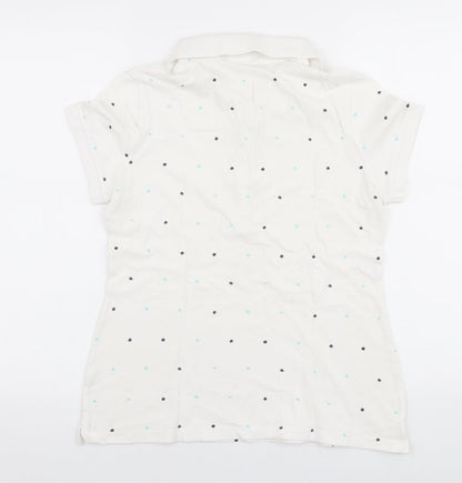 Womens UK Size S Marks and Spencer White Basic Polo