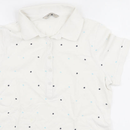 Womens UK Size S Marks and Spencer White Basic Polo