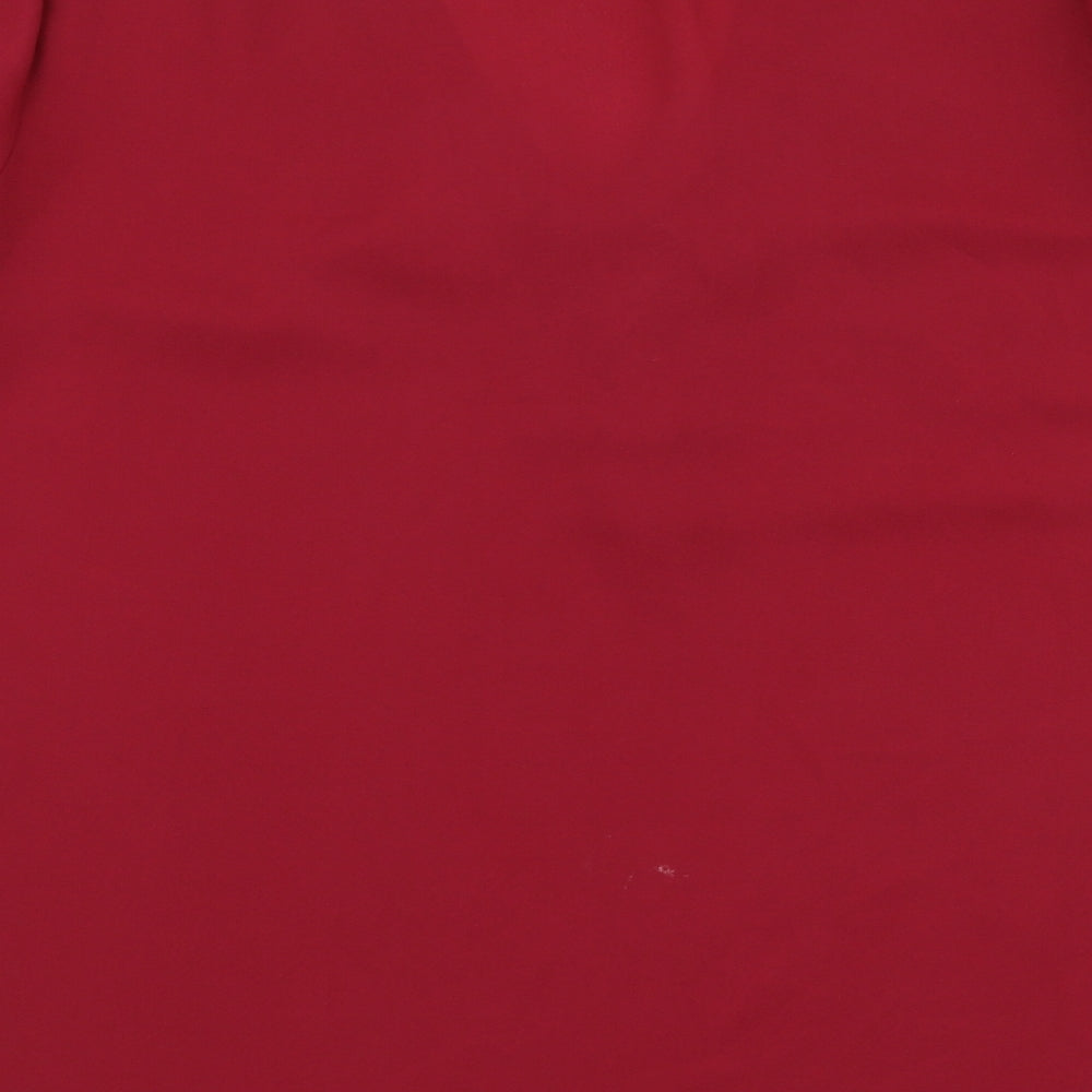 Atmosphere Womens Red  Polyester Basic Blouse Size 10 V-Neck