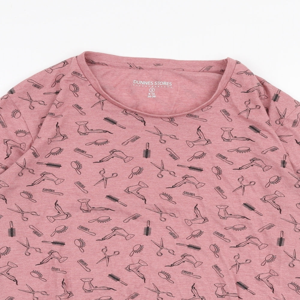 Womens UK Size S Dunnes Stores Pink Jersey T-Shirt