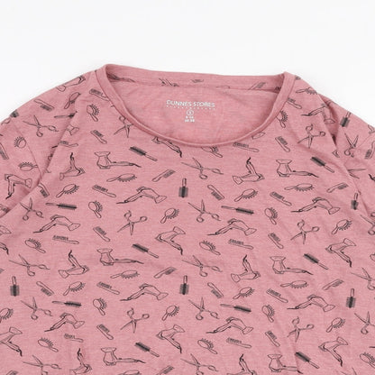 Womens UK Size S Dunnes Stores Pink Jersey T-Shirt
