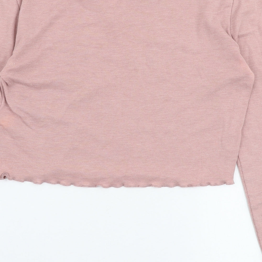Womens UK Size 6 Topshop Pink Cropped T-Shirt