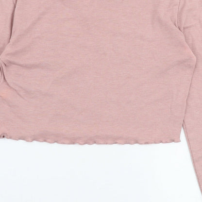 Womens UK Size 6 Topshop Pink Cropped T-Shirt