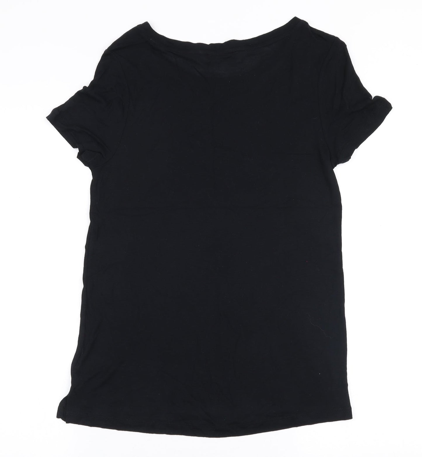 Womens UK Size XS Oasis Black Jersey T-Shirt
