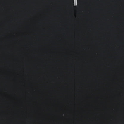 Miss Selfridge Womens Black Geometric Polyester Cropped Blouse Size 6 Round Neck