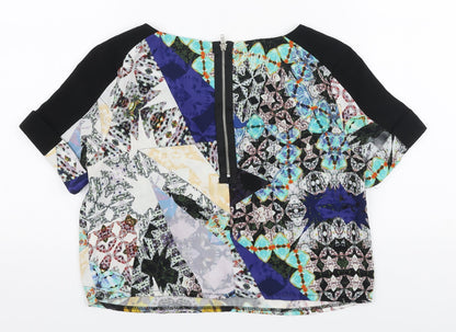 Womens UK Size 6 River Island Multicoloured Cropped Blouse