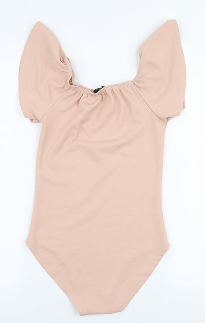 Exhibit Womens Pink  Polyester Bodysuit One-Piece Size 8  Snap