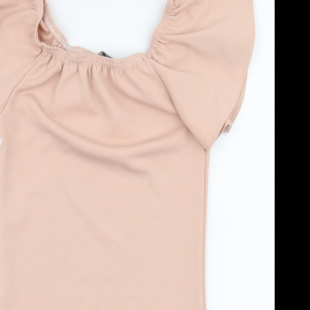 Exhibit Womens Pink  Polyester Bodysuit One-Piece Size 8  Snap