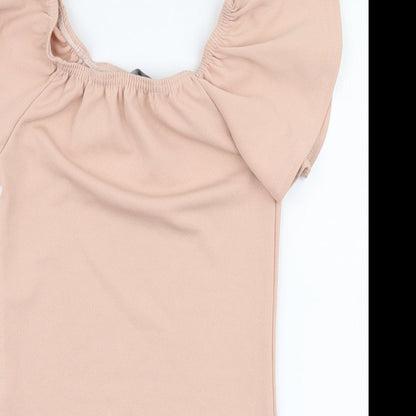 Exhibit Womens Pink  Polyester Bodysuit One-Piece Size 8  Snap