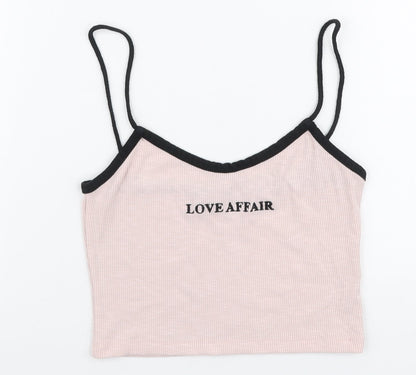 Womens UK Size 6 Topshop Pink Cropped Tank