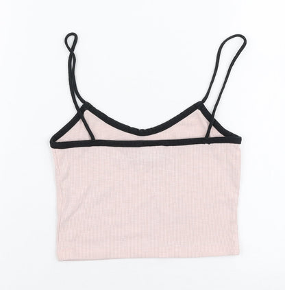 Womens UK Size 6 Topshop Pink Cropped Tank