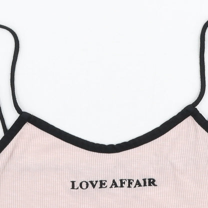 Womens UK Size 6 Topshop Pink Cropped Tank