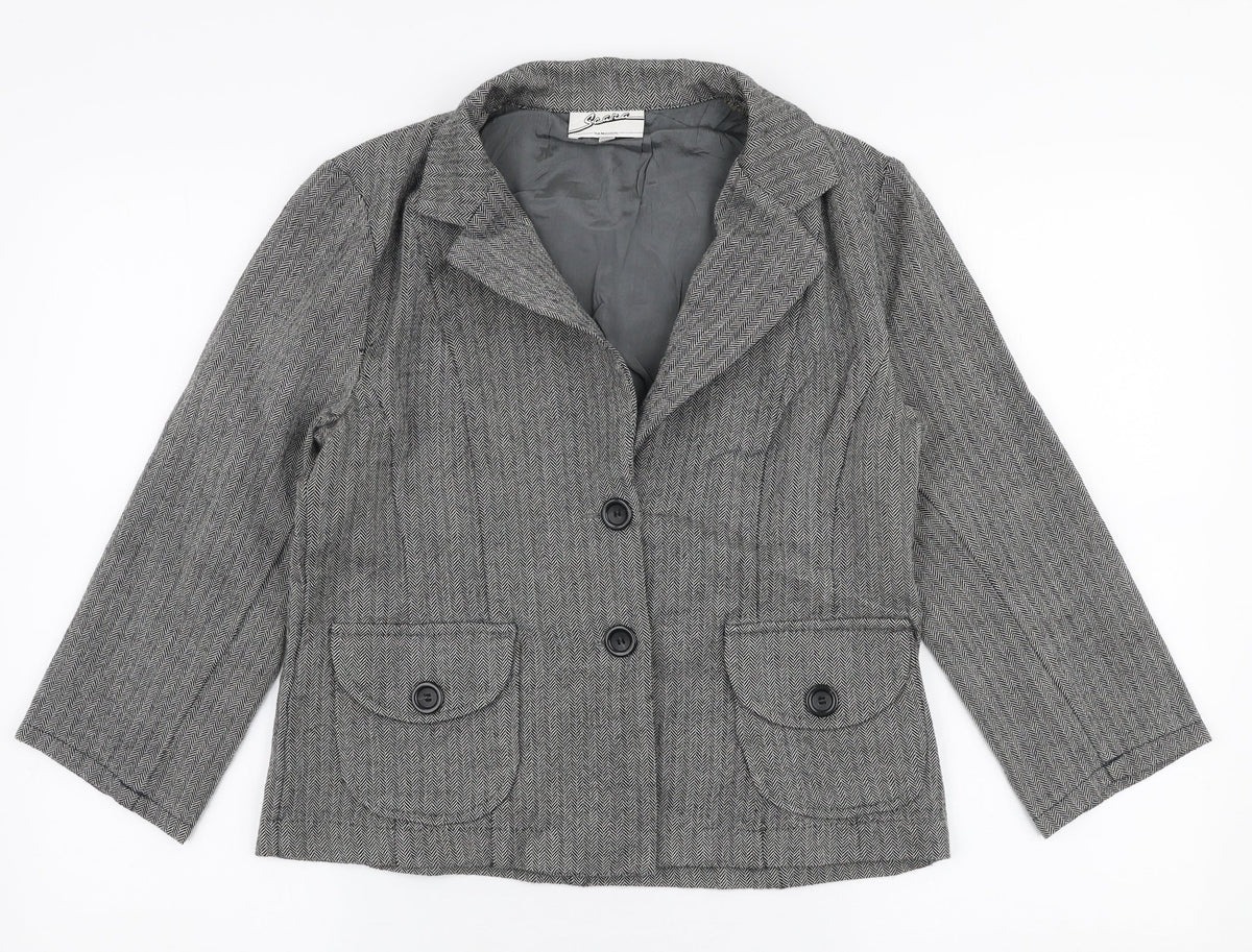 Seara Womens Grey   Jacket Blazer Size 8  Button