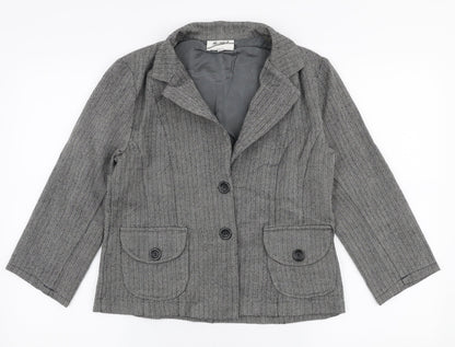 Seara Womens Grey   Jacket Blazer Size 8  Button