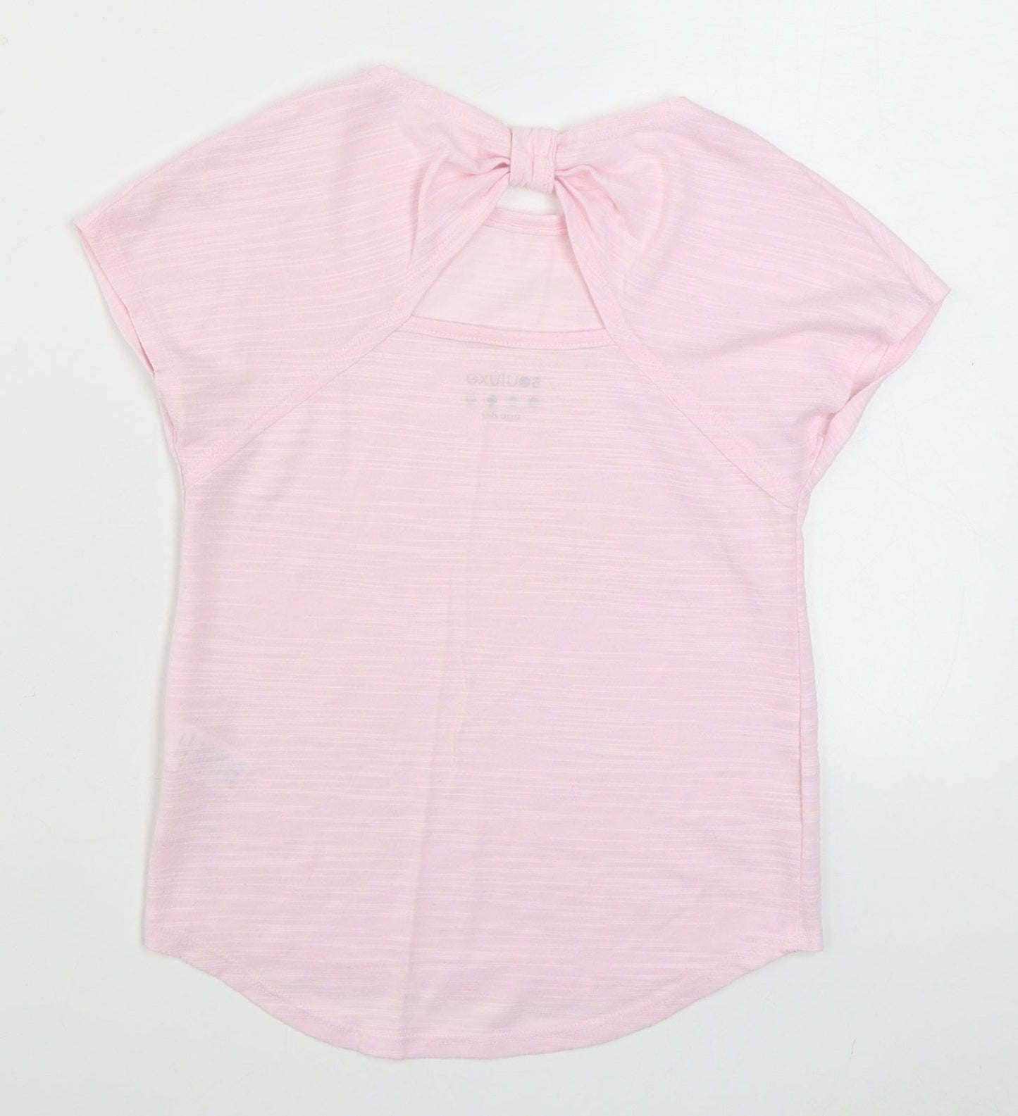 Matalan Girls Pink  Polyester Basic T-Shirt Size 8-9 Years Round Neck Pullover