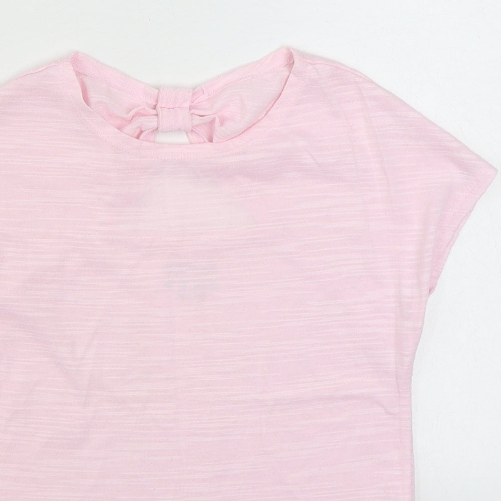 Matalan Girls Pink  Polyester Basic T-Shirt Size 8-9 Years Round Neck Pullover