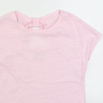 Matalan Girls Pink  Polyester Basic T-Shirt Size 8-9 Years Round Neck Pullover