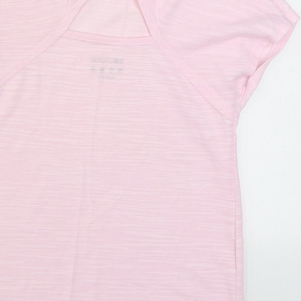 Matalan Girls Pink  Polyester Basic T-Shirt Size 8-9 Years Round Neck Pullover
