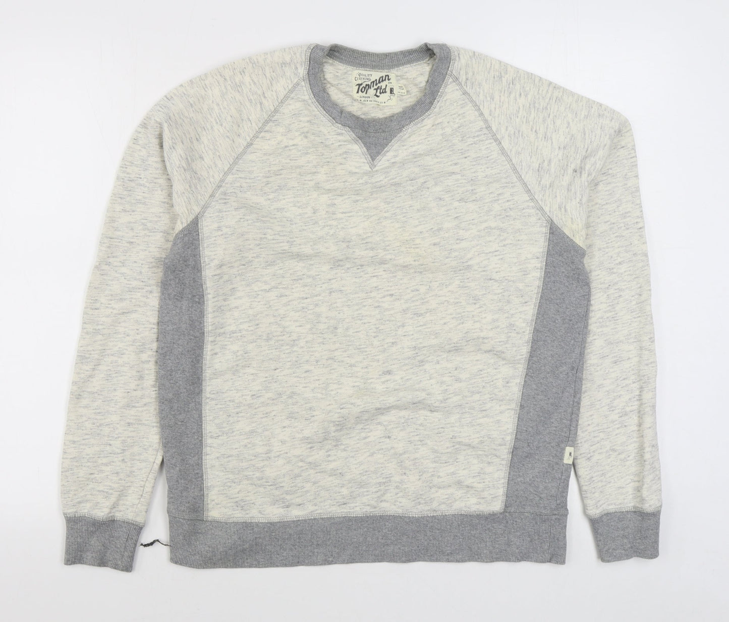 Topman Mens Grey  Cotton Pullover Sweatshirt Size M