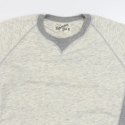 Topman Mens Grey  Cotton Pullover Sweatshirt Size M