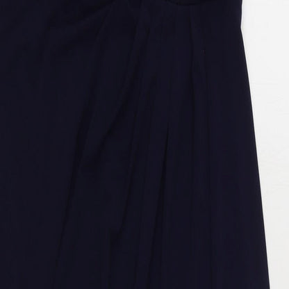 Valerie Bertinelli Womens Blue  Polyester Maxi  Size 10  Off the Shoulder Zip