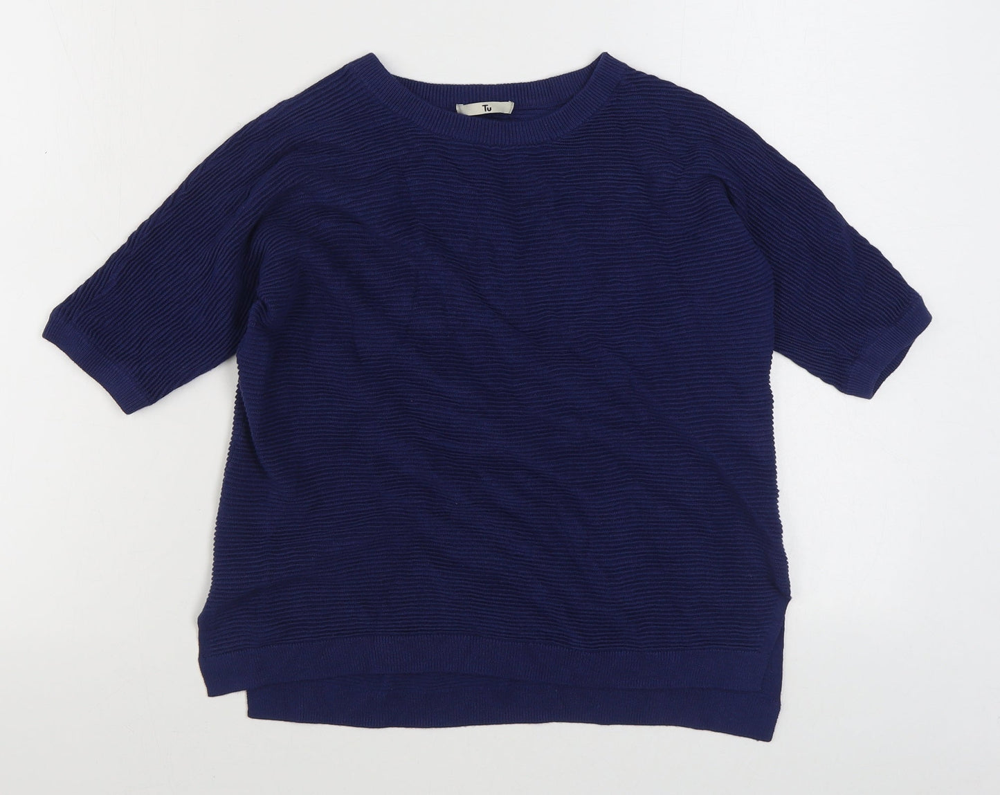 TU Womens Black Round Neck  Viscose Pullover Jumper Size 10