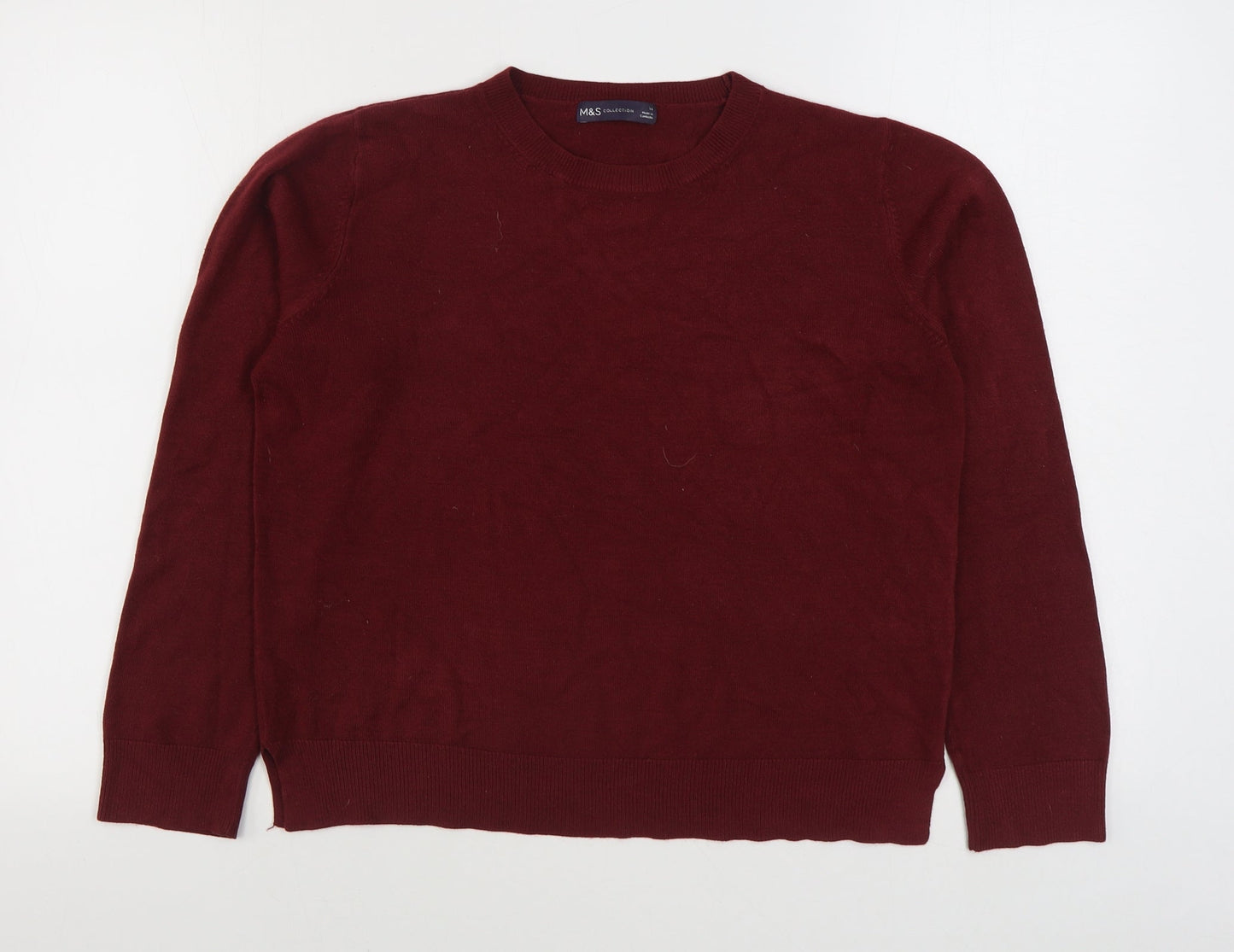 Womens UK Size 14 Marks and Spencer Red Pullover Jumper