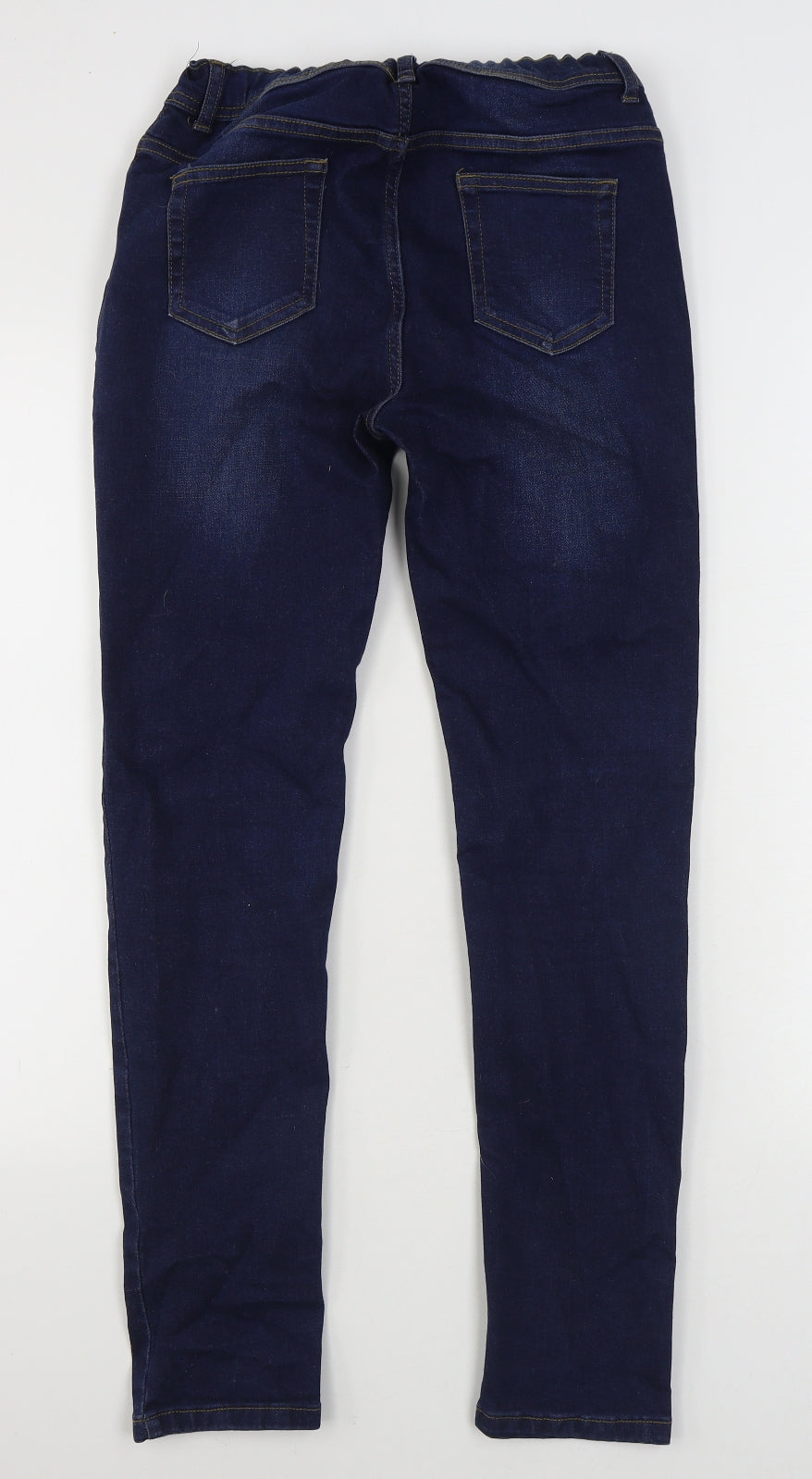 Denim & Co. Girls Blue  Cotton Skinny Jeans Size 13-14 Years  Regular Zip