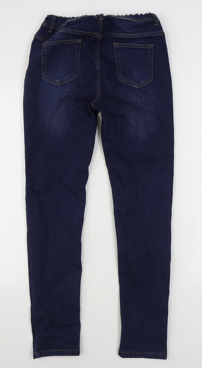 Denim & Co. Girls Blue  Cotton Skinny Jeans Size 13-14 Years  Regular Zip