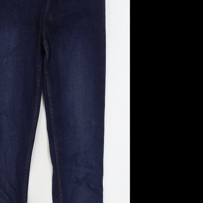 Denim & Co. Girls Blue  Cotton Skinny Jeans Size 13-14 Years  Regular Zip