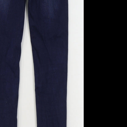 Denim & Co. Girls Blue  Cotton Skinny Jeans Size 13-14 Years  Regular Zip