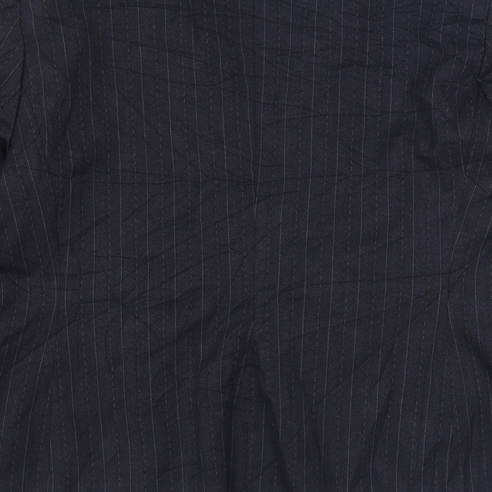 AMARANTO Womens Blue Striped  Jacket Blazer Size 18  Button