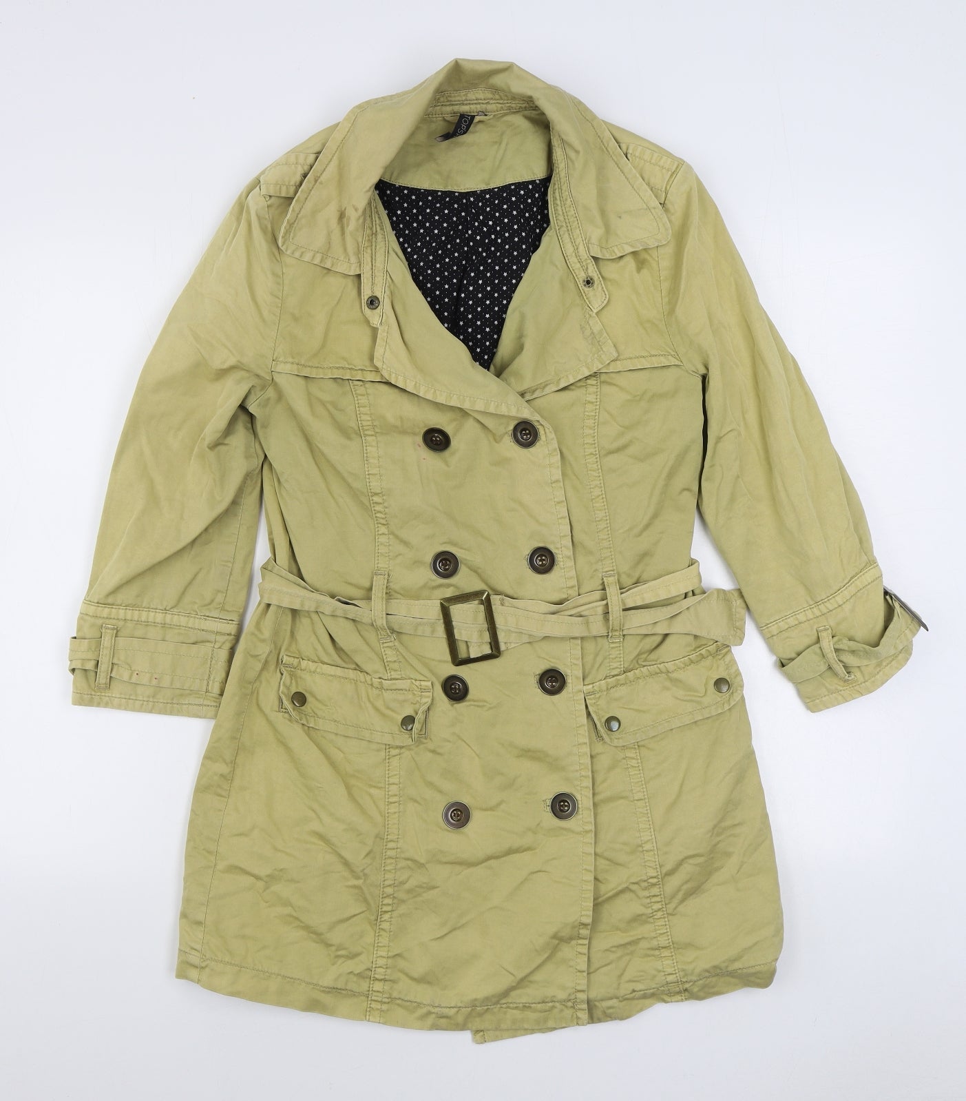 Womens UK Size 10 Topshop Beige Trench Coat
