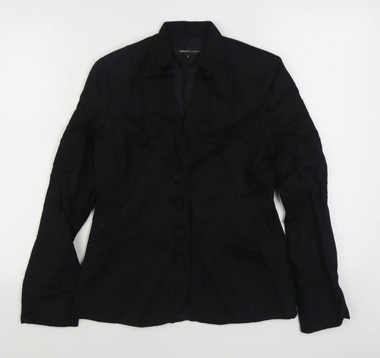 Great Plains Womens Black   Jacket Blazer Size M  Button