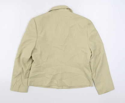 Classic Womens Beige   Jacket Blazer Size 12  Button
