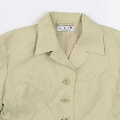 Classic Womens Beige   Jacket Blazer Size 12  Button