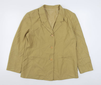 Damat Womens Yellow   Kimono Blazer Size 16  Button