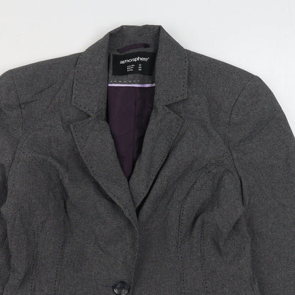 Atmosphere Womens Grey   Jacket Blazer Size 12  Button