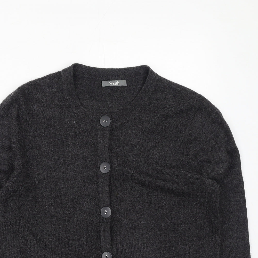 Womens UK Size 16 South Grey Cardigan Jumper