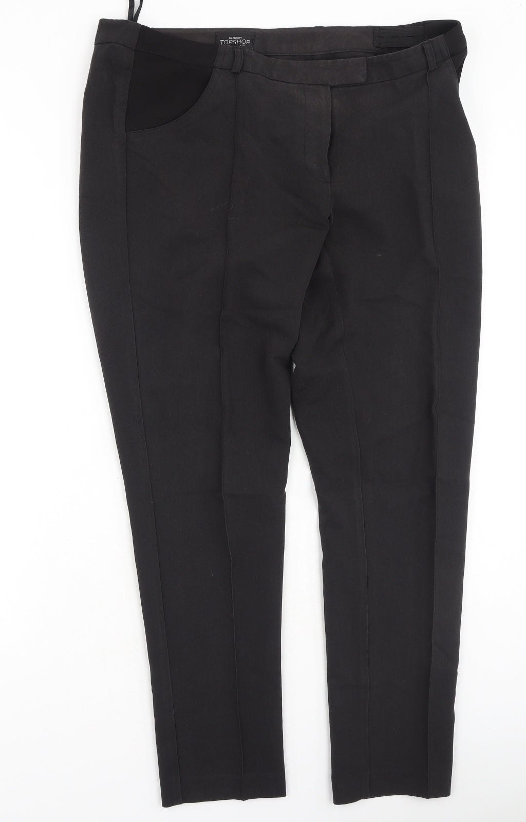 Topshop Womens Black  Polyester Trousers  Size 10 L26 in Regular