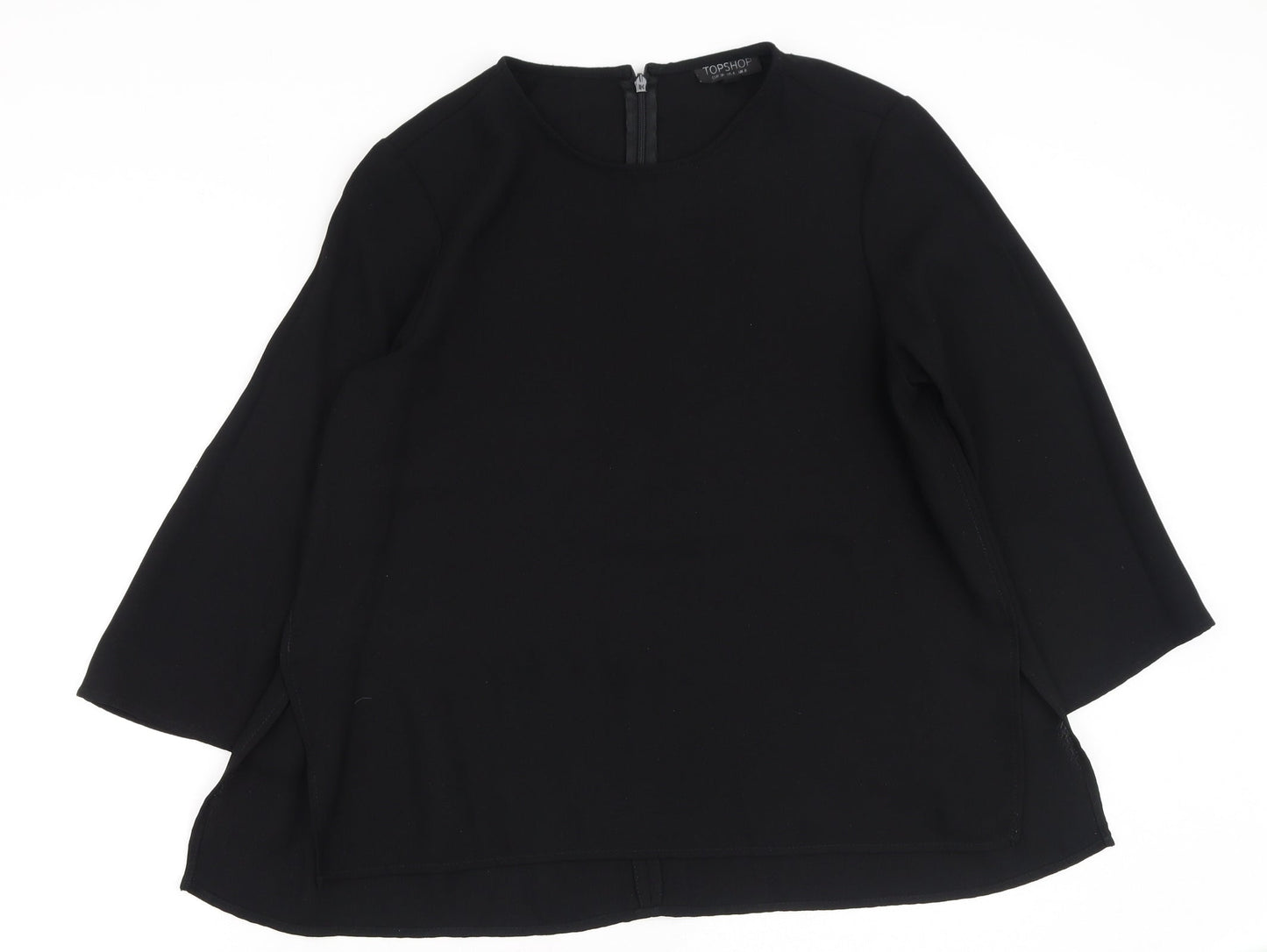 Womens UK Size 8 Topshop Black Basic Blouse