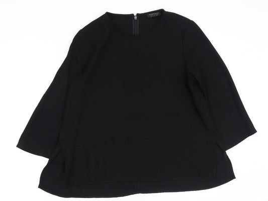 Womens UK Size 8 Topshop Black Basic Blouse